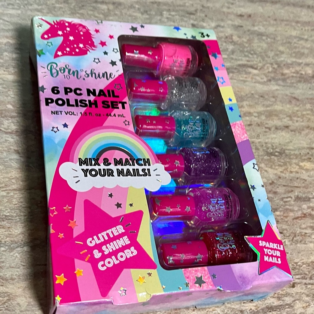 NIB Born to Shine OMG 6-piece nail polish set
